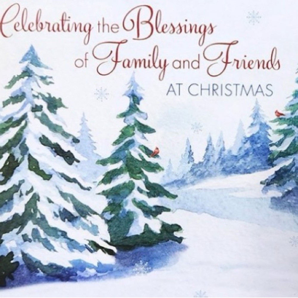 Elegant Christmas Card with Snowy Trees